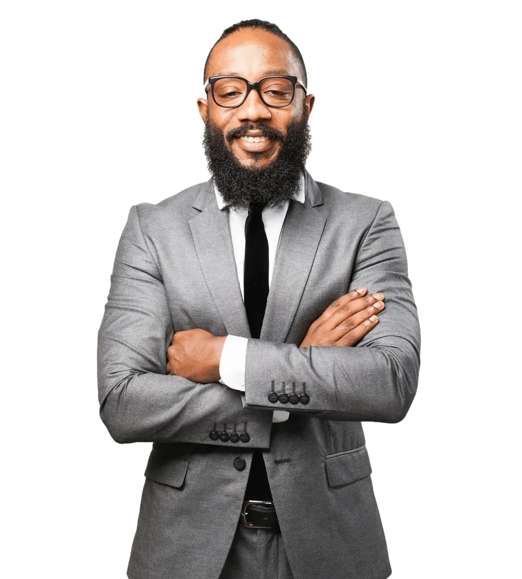 SEO consultant smiling with arms crossed